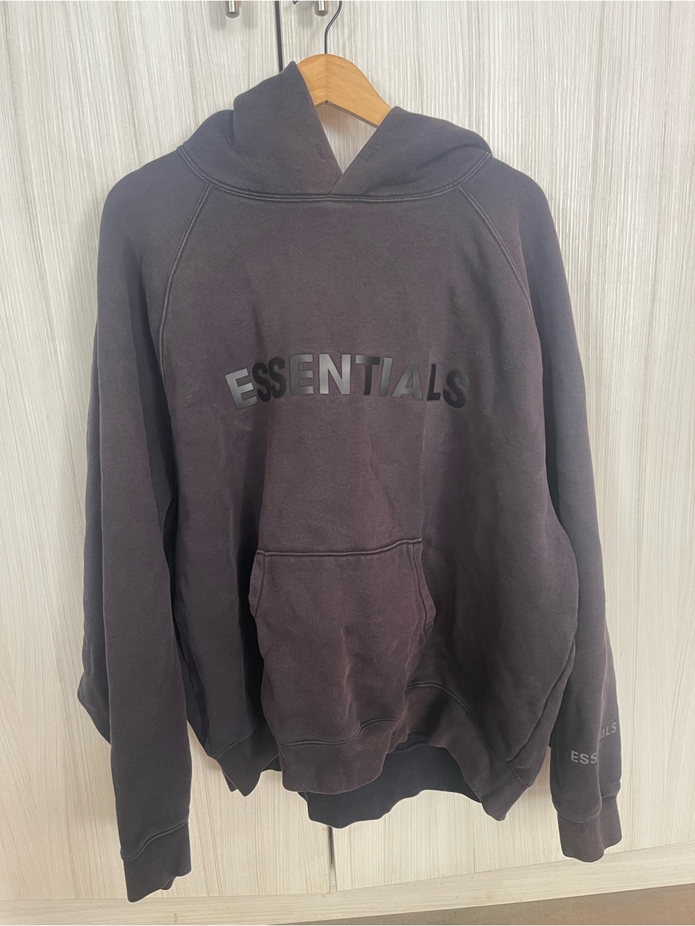 Essentials Black Pullover Hoodie with Tonal Logo